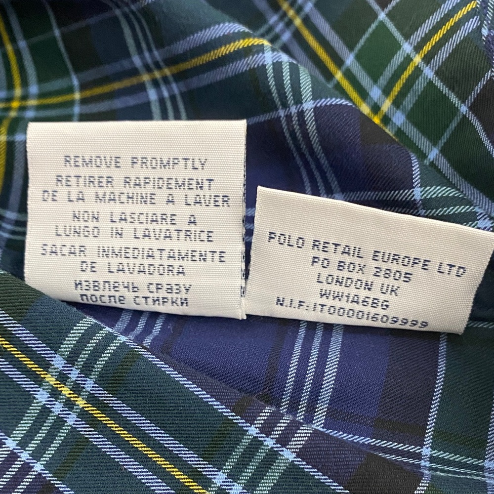 Ralph Lauren Men's Green and Blue Checkered Shirt - Picture 7 of 9